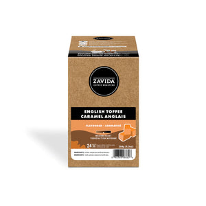 Zavida English Toffee Single Serve Coffee 24 Pack