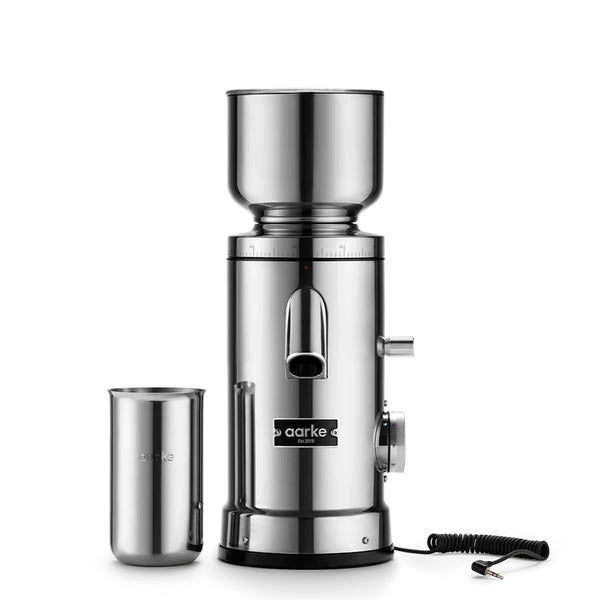 Aarke Flat Burr Coffee Grinder, Stainless Steel