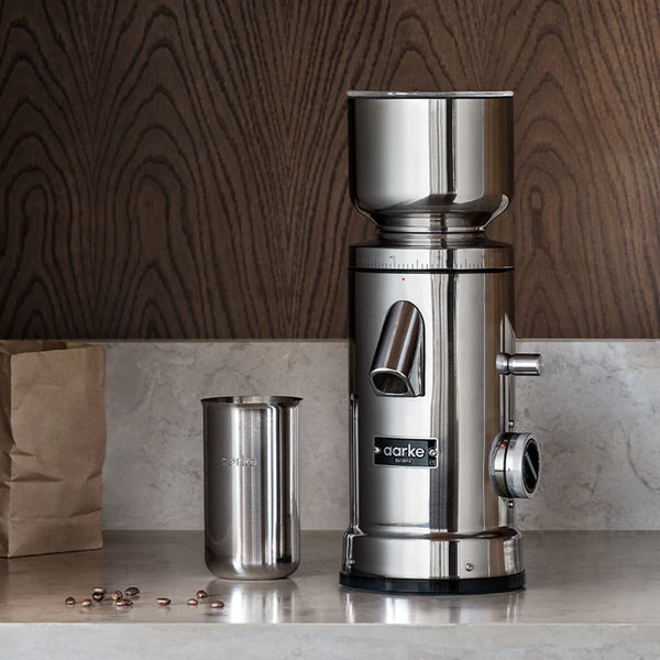 Aarke Flat Burr Coffee Grinder, Stainless Steel