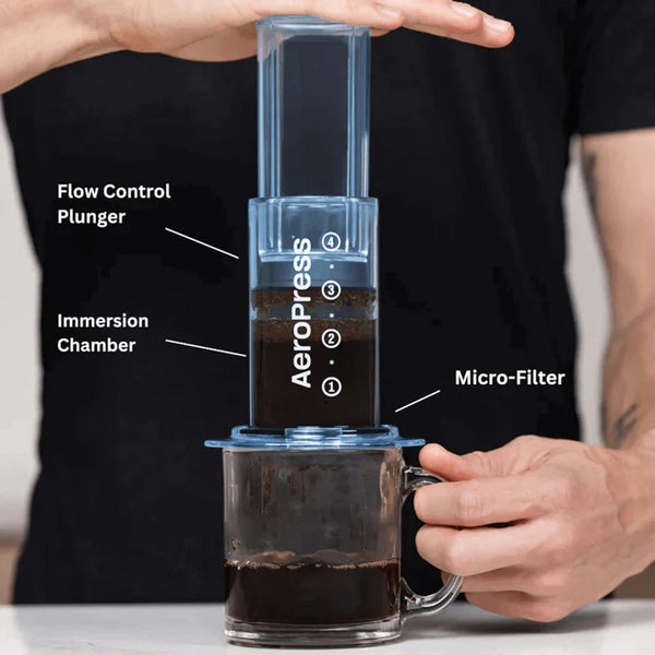 AeroPress Coffee & Espresso Maker - Clear Blue