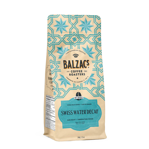 Balzac's Coffee Roasters Swiss Water Decaf Whole Bean Coffee, 12oz