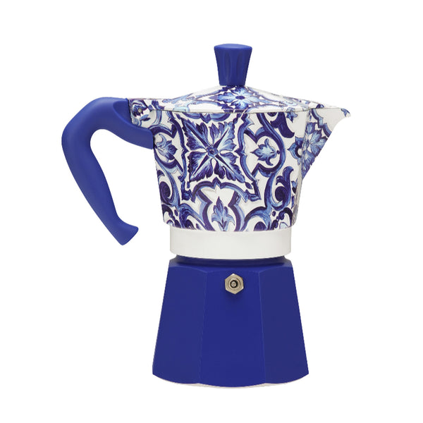 Bialetti Dolce&Gabanna Moka Express Espresso Maker Mediterranean Blue, 6 Cup