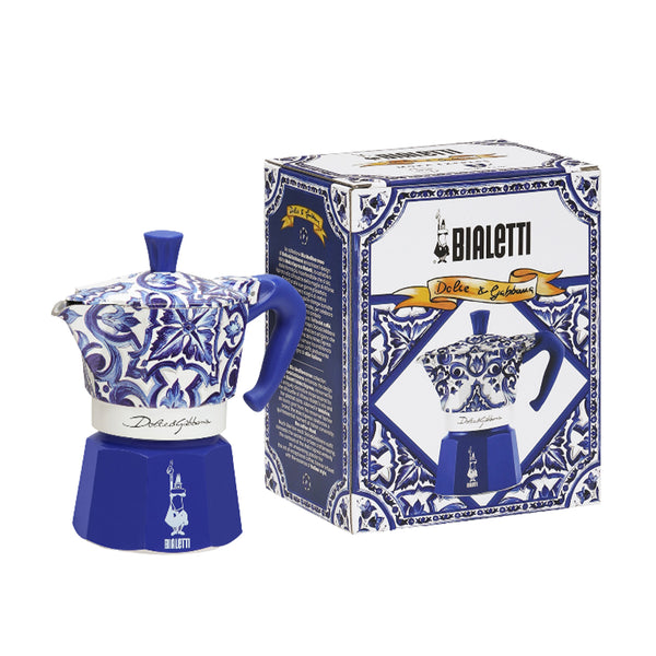 Bialetti Dolce&Gabanna Moka Express Espresso Maker Mediterranean blue, 3 Cup