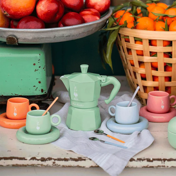 Bialetti Fruit Collection Moka Express 3-Cup Stovetop Espresso Maker, Mint