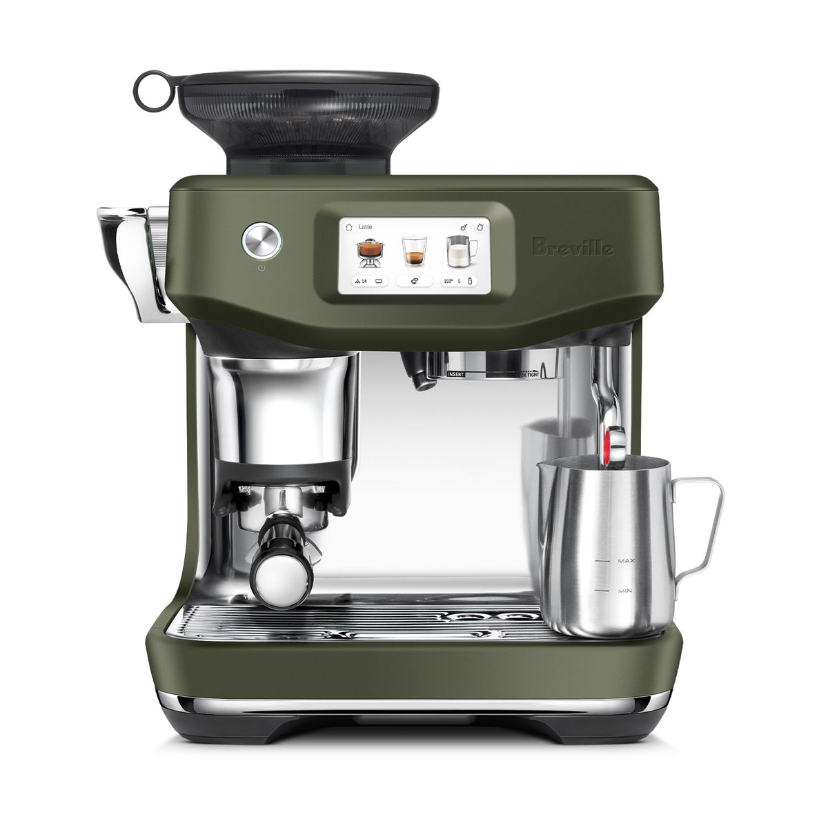 Breville Barista Touch Impress Automatic Espresso Machine, Olive Tapen ...