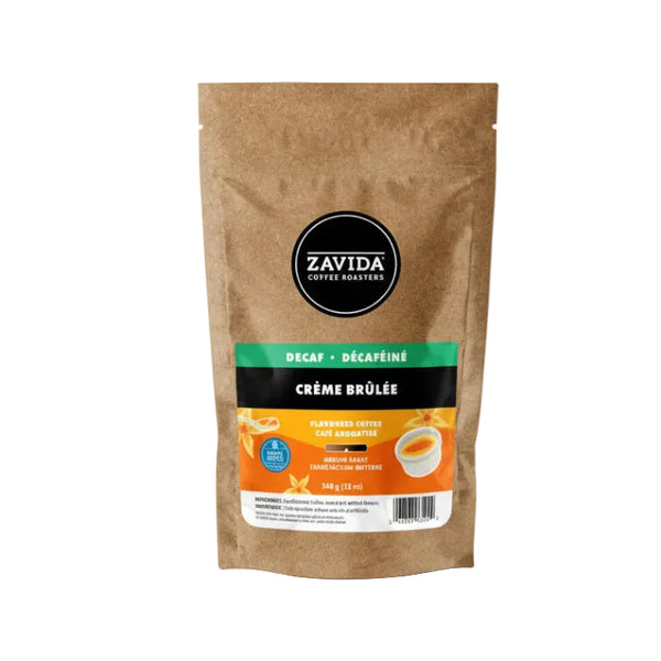 Zavida Decaf Crème Brûlée Whole Bean Flavoured Coffee, 12 oz