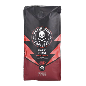 Death Wish Dark Roast Whole Bean Coffee, 16oz