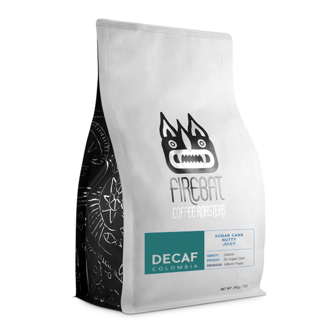 Firebat Colombia Sugarcane Decaf Whole Bean, 12oz - ECS Coffee