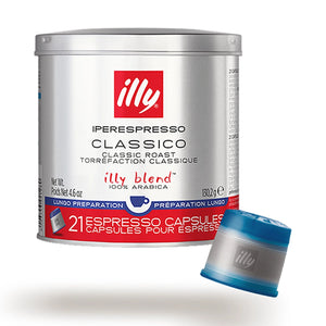 illy Classico Lungo Medium iper Espresso Capsules, 21 pack