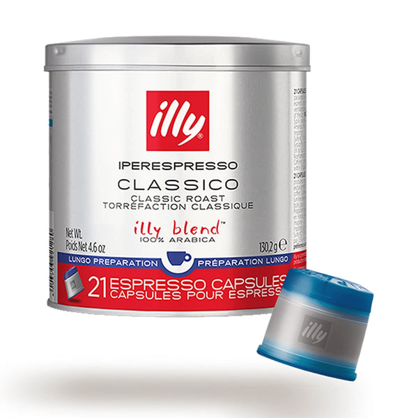 illy Classico Lungo Medium iper Espresso Capsules, 21 pack
