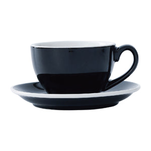 I.XXI Ceramic Latte Mug with Saucer 220ml, Black