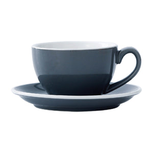 I.XXI Ceramic Latte Mug with Saucer 220ml, Grey