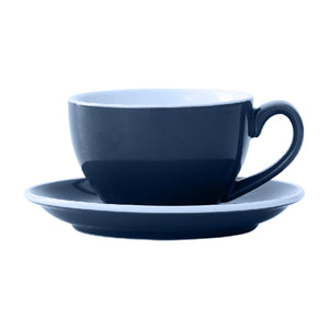 I.XXI Ceramic Latte Mug with Saucer 220ml, Navy Blue