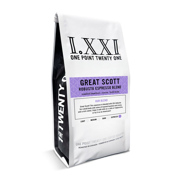 I.XXI Great Scott Robusta Espresso Blend Whole Bean Coffee, 12 oz.