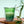 I.XXI Double Wall Green Wave Glass Coffee Cup with Handle, 250ml