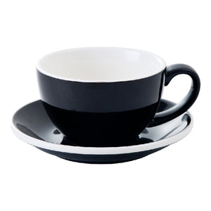 I.XXI Ceramic Latte Mug with Saucer 350ml, Black