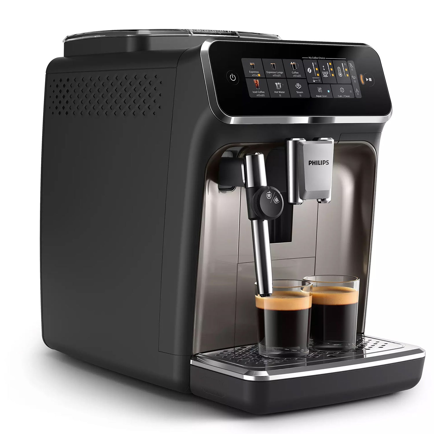 Philips 3300 Super Automatic Espresso Machine, Black Chrome