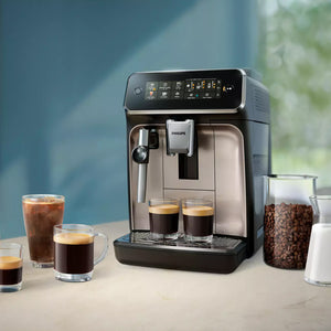 Philips 3300 LatteGo Series Super Automatic Espresso Machine, Black & Chrome #EP3326/90