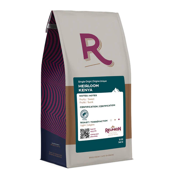 Reunion Coffee Roasters Organic Kenya Heirloom Whole Bean Coffee, 12oz