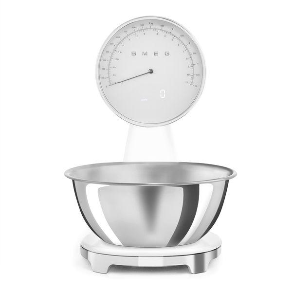 Smeg Analog and Digital Kitchen Scale, White #KSF01WHWW