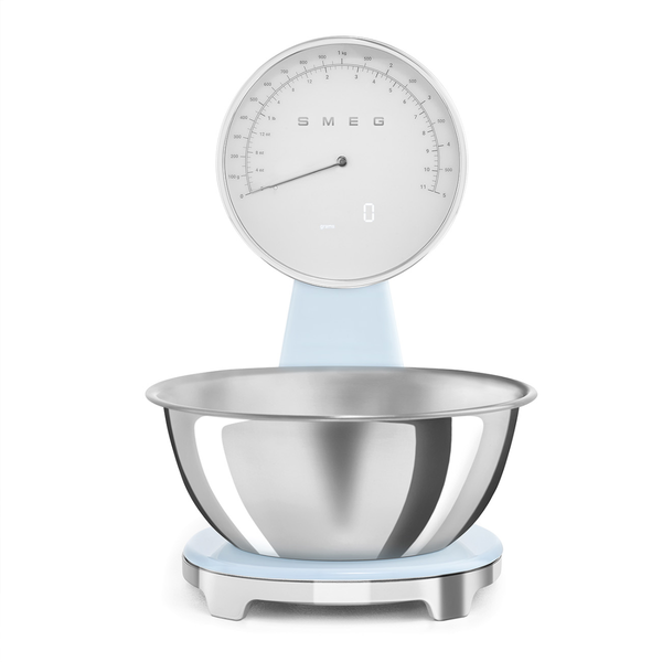Smeg Analog and Digital Kitchen Scale, Pastel Blue #KSF01PBWW