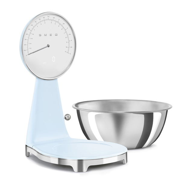 Smeg Analog and Digital Kitchen Scale, Pastel Blue #KSF01PBWW