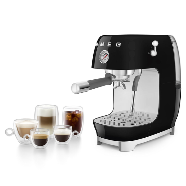 Smeg Manual Espresso Coffee Machine With Cold Brew, Black #ECF03BLUS