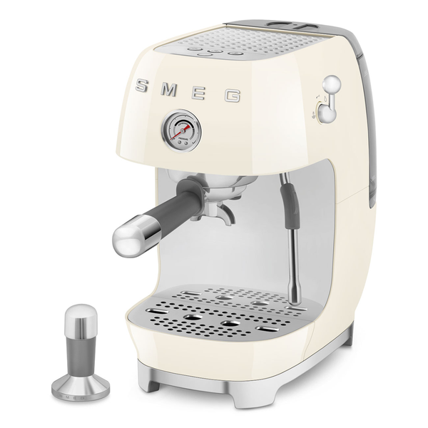 Smeg Manual Espresso Coffee Machine With Cold Brew, Cream #ECF03CRUS