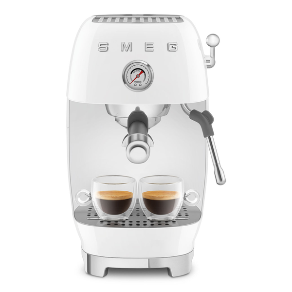 Smeg Manual Espresso Coffee Machine With Cold Brew, White #ECF03WHUS
