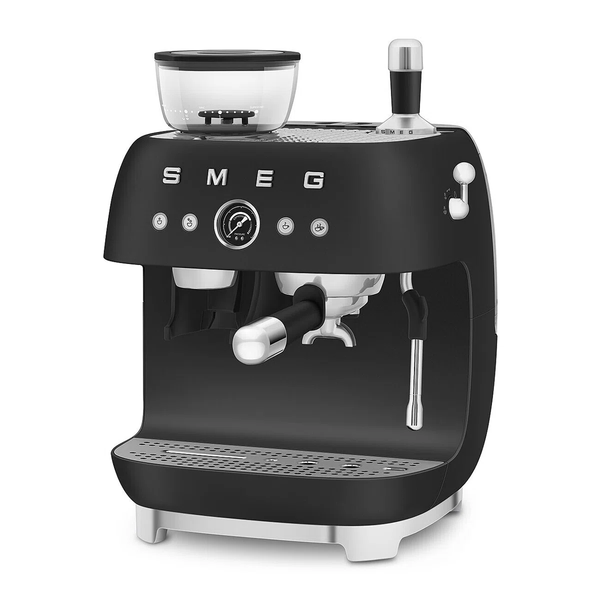 SMEG Manual Espresso Machine, Matte Black #EGF03BLMUS