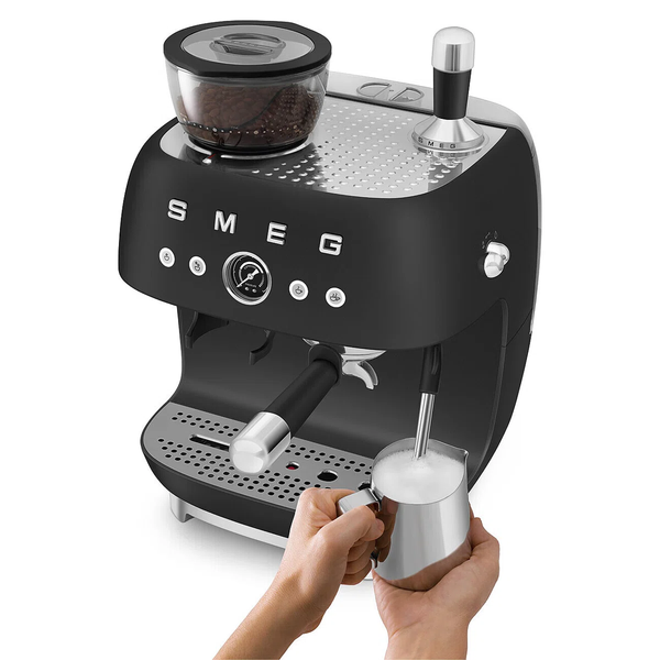 SMEG Manual Espresso Machine, Matte Black #EGF03BLMUS