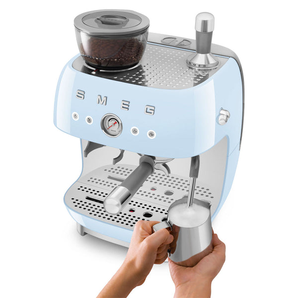 SMEG Manual Espresso Machine, Pastel Blue #EGF03PBEU