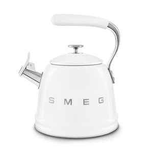Smeg Retro Style Whistling Kettle 2.3L, White