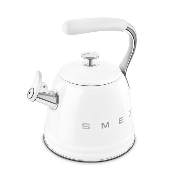 Smeg Retro Style Whistling Kettle 2.3L, White