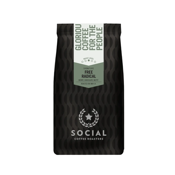 Social Free Radical Whole Bean Espresso Blend, 12oz.
