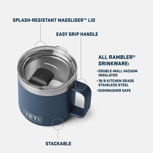 YETI Rambler 14 oz. Stackable Mug with MagSlider Lid, Black