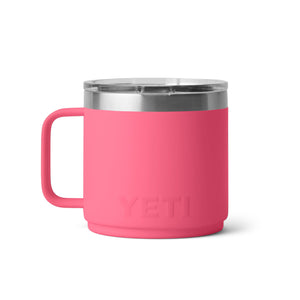 YETI Rambler 14 oz. Stackable Mug with MagSlider Lid, Tropical Pink