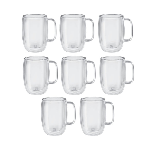 Zwilling Sorrento Plus Double Wall Latte Glass 15.8 oz, Value Pack of 8