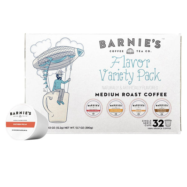 Barnie's Flavoured Variety Pack Single Serve Coffee, 32 Pack