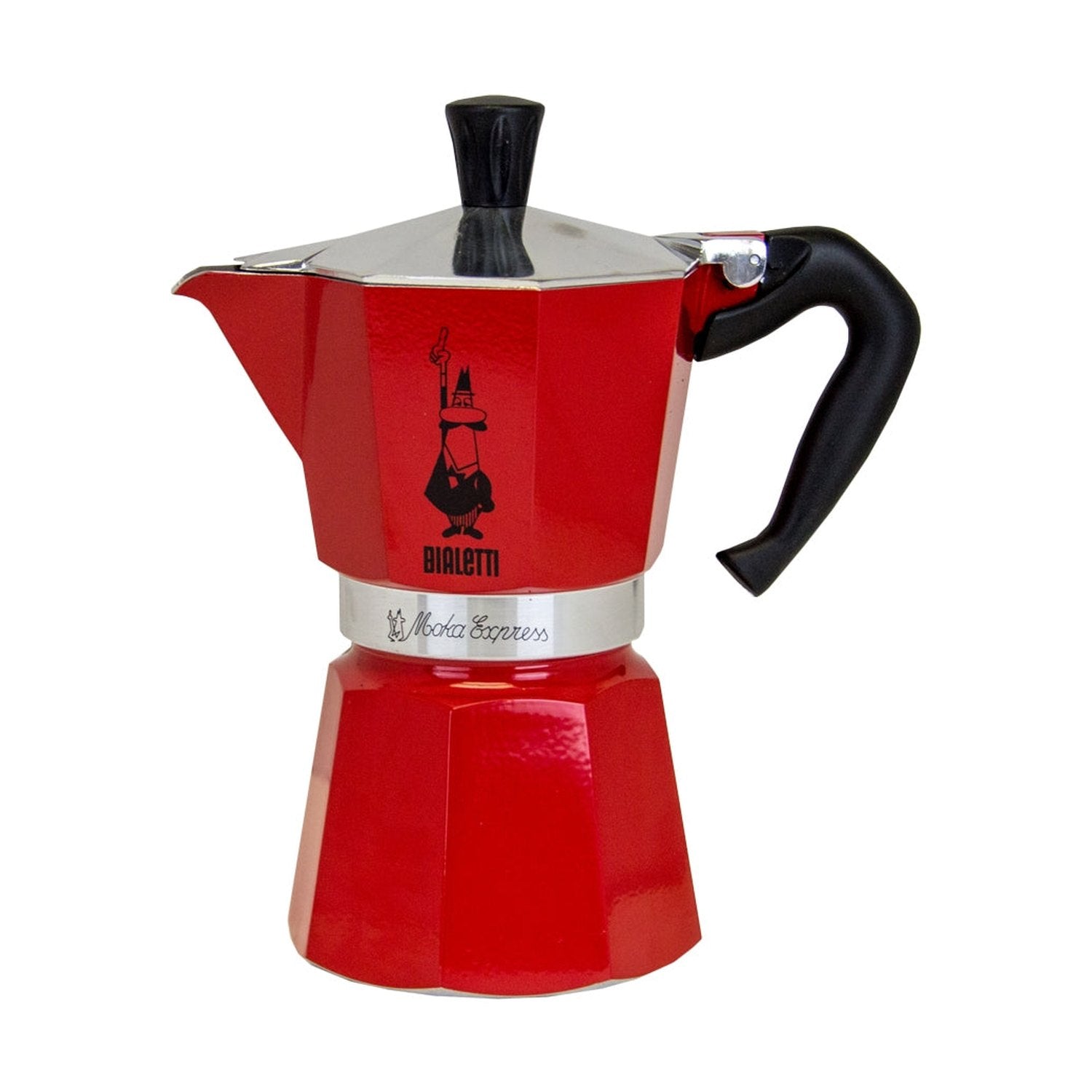 Bialetti Moka Express Stovetop 6-Cup Espresso Maker, Red