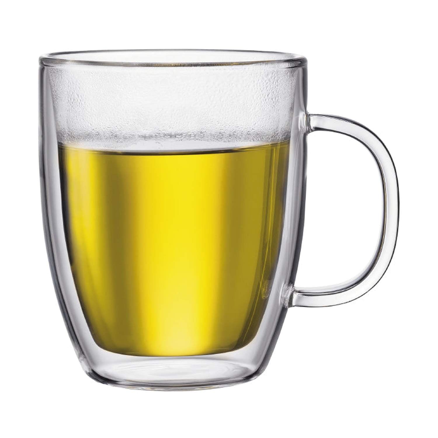 Bodum Bistro Double Wall 15 oz Glass Mug, Set of 2