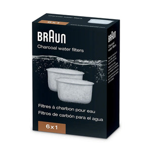 Braun Charcoal Water Filters, 6 Pack
