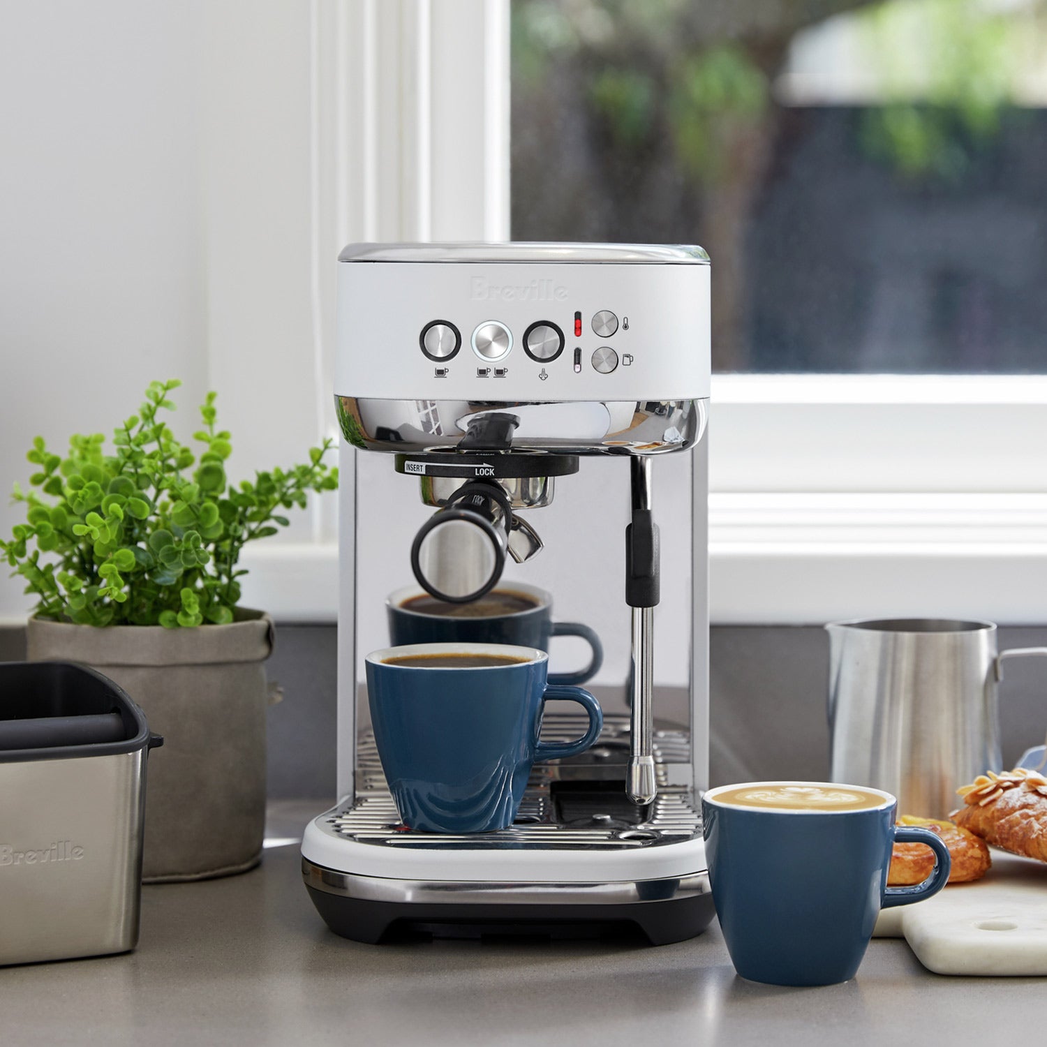 Breville Bambino Plus Automatic Espresso Machine, Sea Salt #BES500SST1BCA1