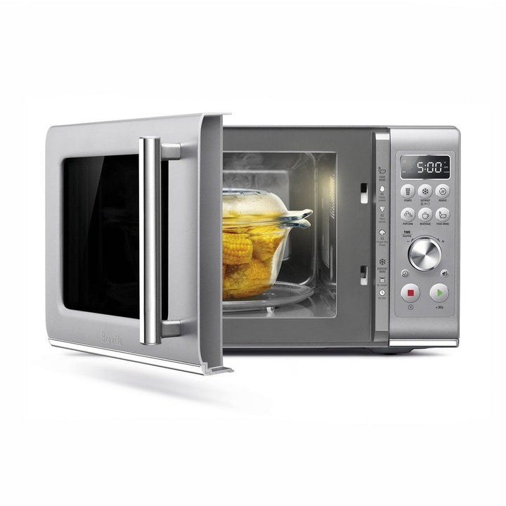 Breville Compact Wave Soft Close Microwave, Silver 