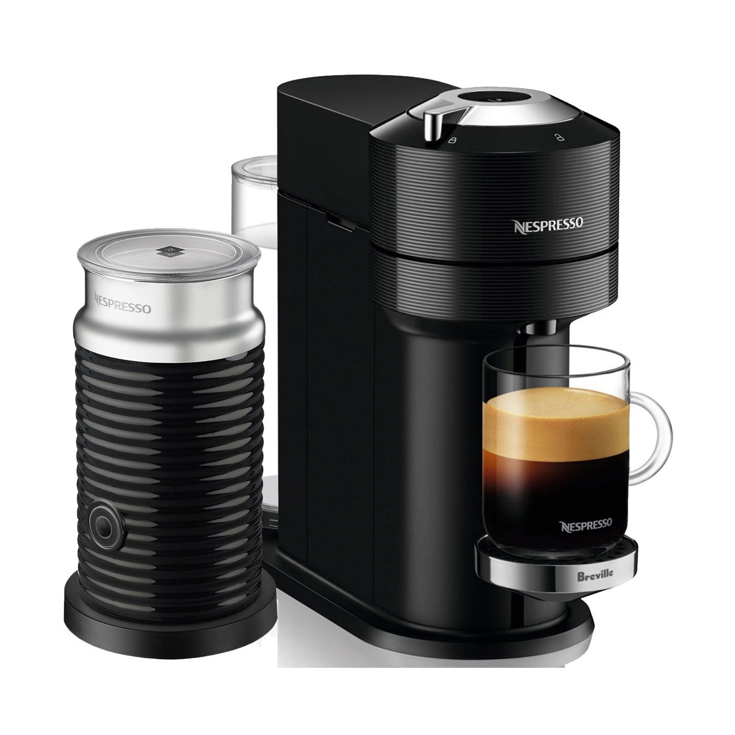 Breville Vertuo Next Premium Espresso Maker & Aeroccino 3, Classic Black #BNV560BLK1BUC1