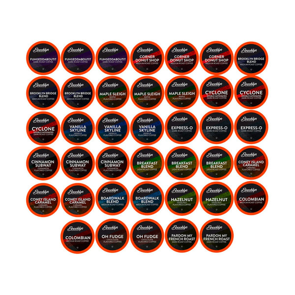 Brooklyn Beans Assorted Sampler Pack, Single Serve Coffee 40 Pack