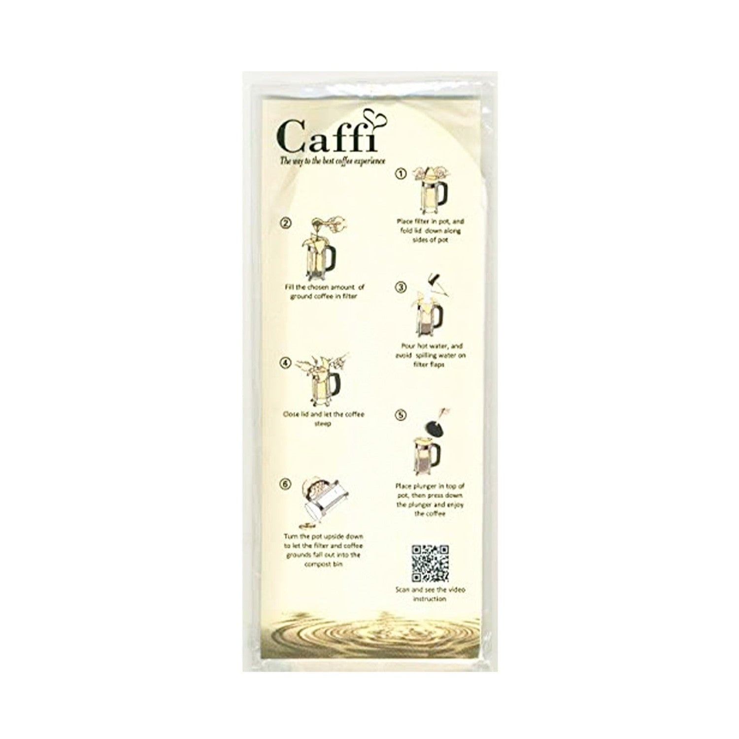 Caffi 8 Cup French Press Paper Filters, 25 Pack