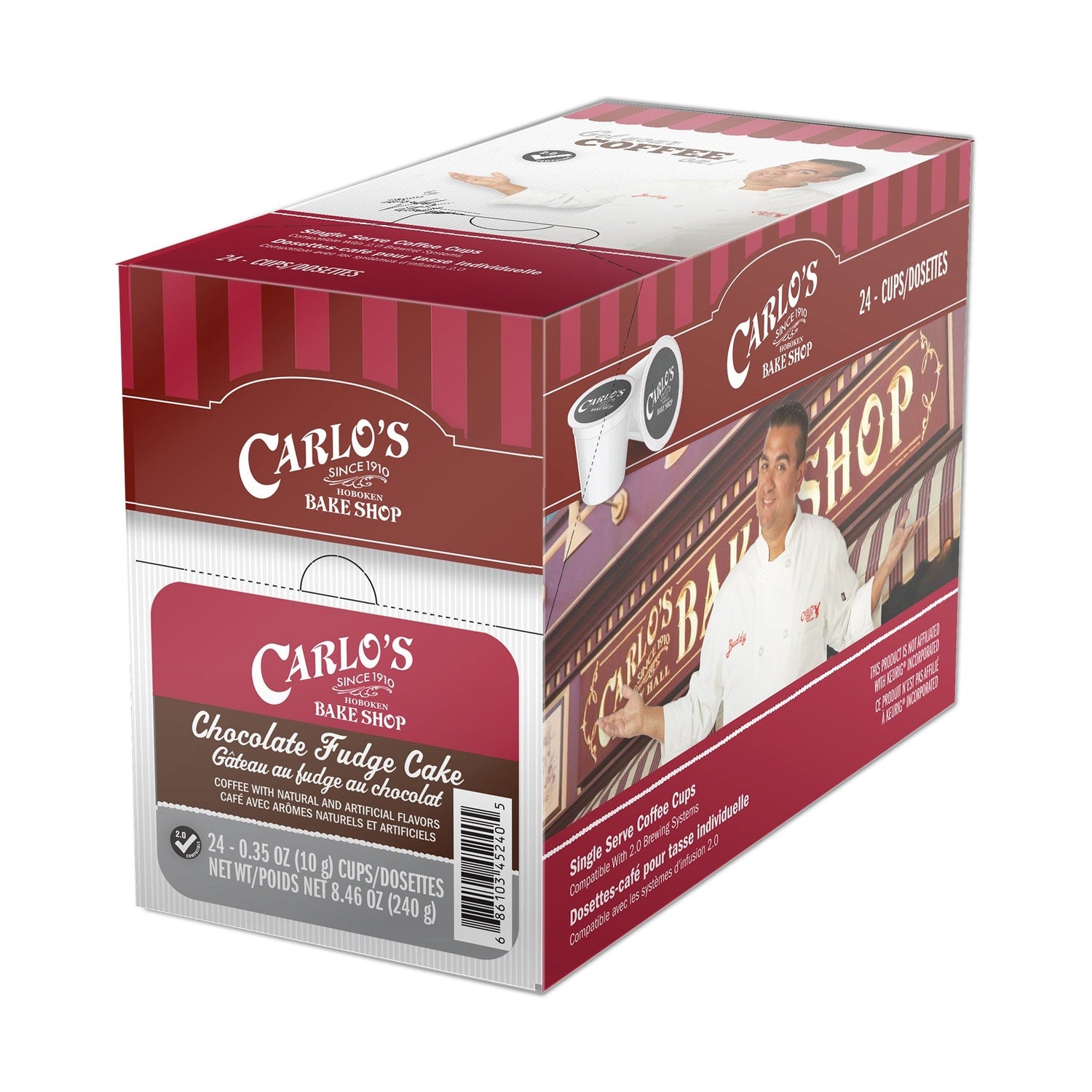 Carlo's Bake Shop Chocolate Fudge Cake Single Serve Coffee 24 Pack