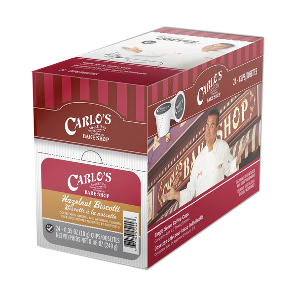 Carlo's Bake Shop Hazelnut Biscotti Single Serve Coffee 24 Pack