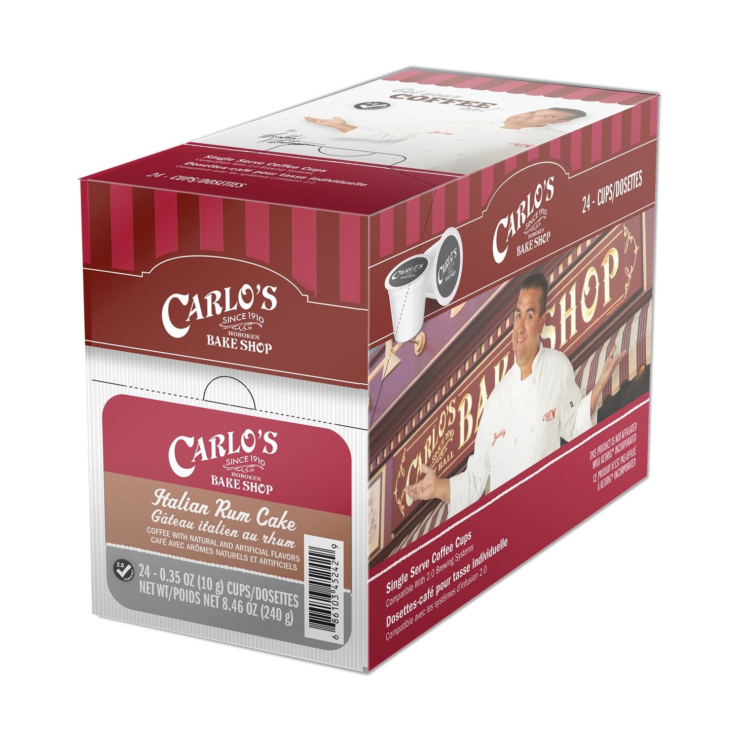 Carlo's Bake Shop Italian Rum Cake Single Serve Coffee 24 Pack